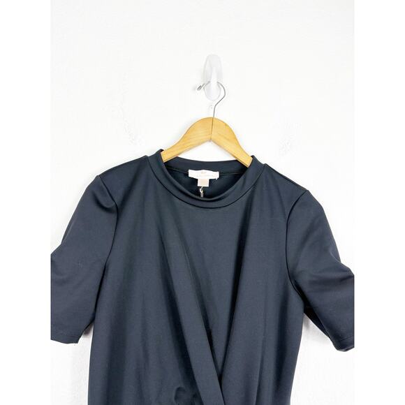 Rachel Parcell Black Draped Interlock Minidress Size Large NWT Cocktail Stretch - Picture 4 of 13